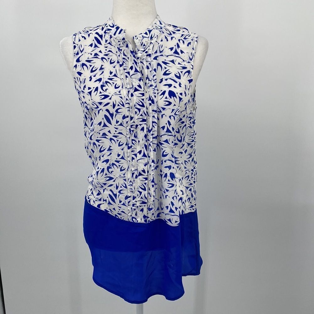 Anthropologie Maeve 100% Silk Printed Button Up Tunic, size 6